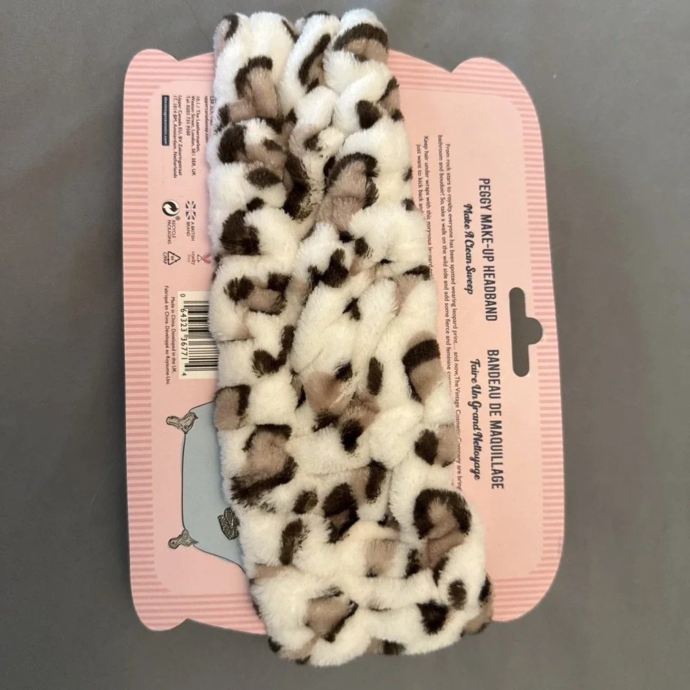 The Vintage Cosmetic Co Peggy Stretchy Make-Up Headband Leopard Print